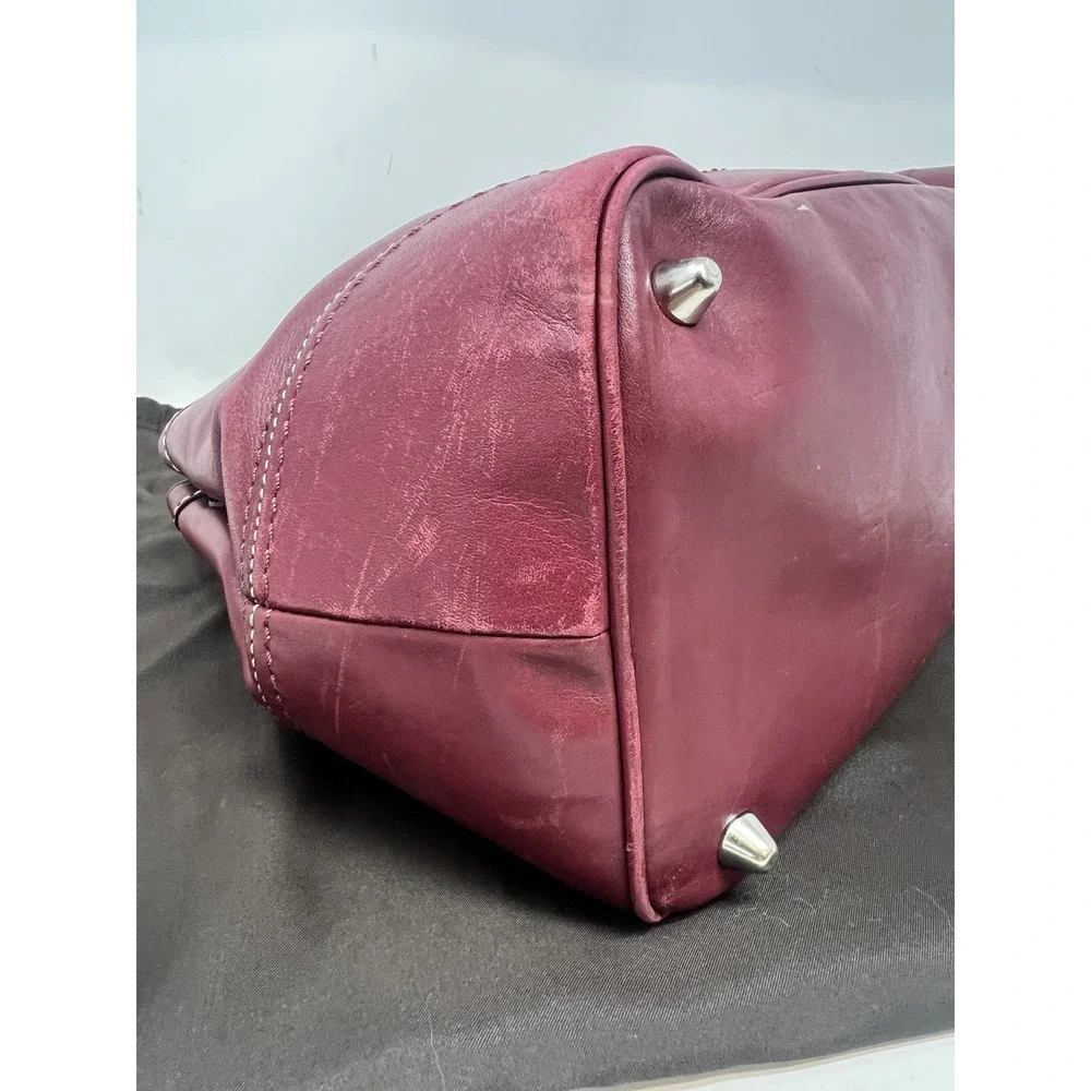 Coach MEDIUM F12602 Vintage Burgundy Y2K Soho Hampton Leather Satchel